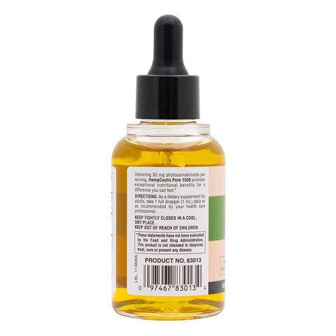 HempCeutix Pure 1500 CBD Oil Tincture (6 Pack) Back Label
