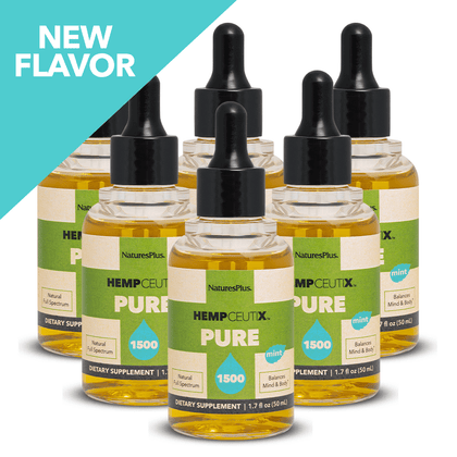 HempCeutix Pure 1500 CBD Oil Tincture - Mint Flavor (6 Pack)