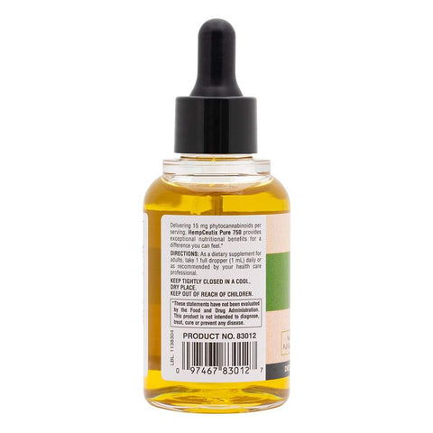 HempCeutix Pure 750 CBD Oil Tincture (6 Pack) Side Label